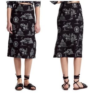 Maje Embroidered Midi Skirt